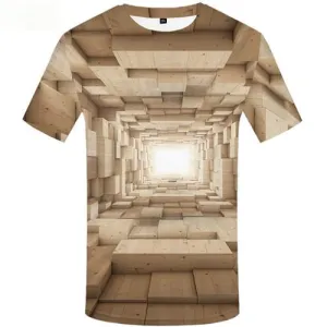 Wood T-shirt Men Gray T shirts Funny Dizziness Tshirts Cool Vortex T-shirts 3d Harajuku Tshirts Novelty Short Sleeve Hip hop