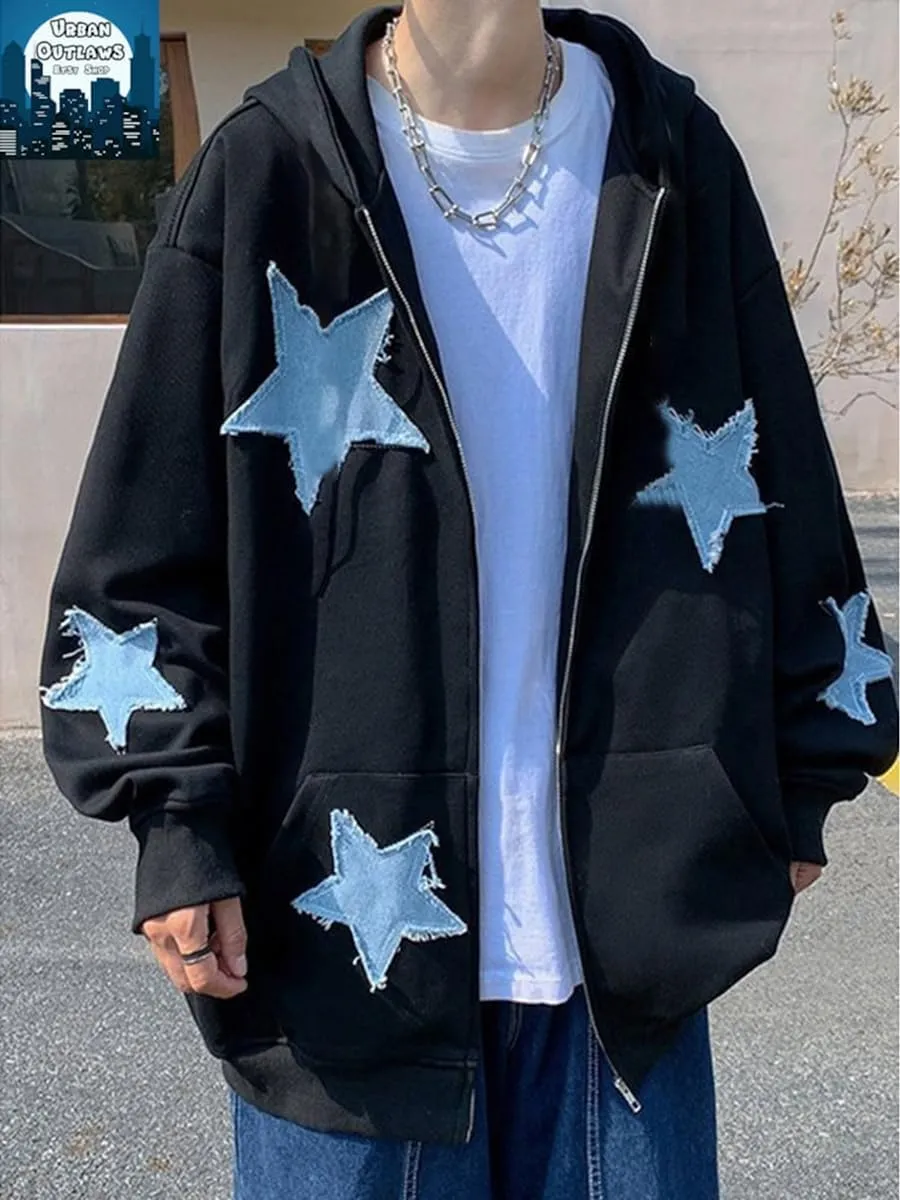 Y2K Hoodie Women Men Zip Up Grunge Aesthetic Hoodies Casual Vintage Oversized Pullover Sweatshirt Harajuku Jacket