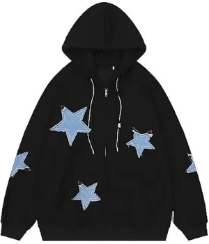 Y2K Hoodie Women Men Zip Up Grunge Aesthetic Hoodies Casual Vintage Oversized Pullover Sweatshirt Harajuku Jacket