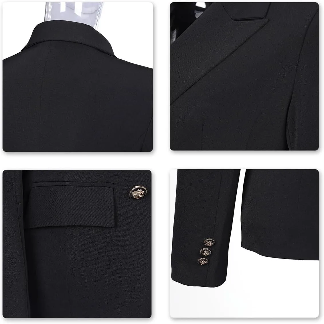 YUNCLOS Women's 2 Piece Double Breasted Suit Set Two Button Blazer and Pants