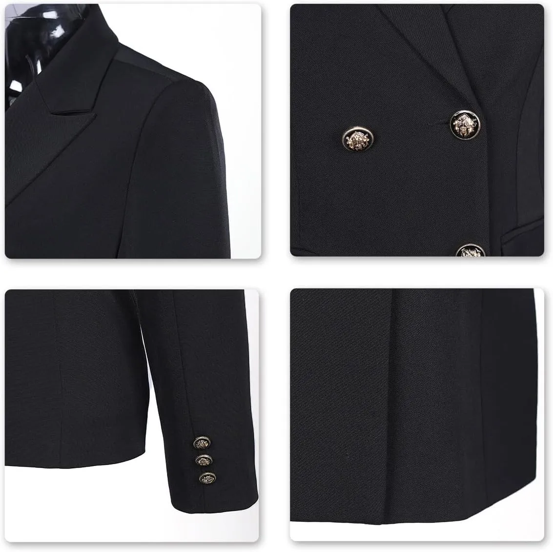 YUNCLOS Women's 2 Piece Double Breasted Suit Set Two Button Blazer and Pants